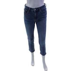 CQY Womens High Rise Light Wash Zip Up Skinny Leg Jeans Blue Cotton Size 26